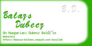 balazs dubecz business card